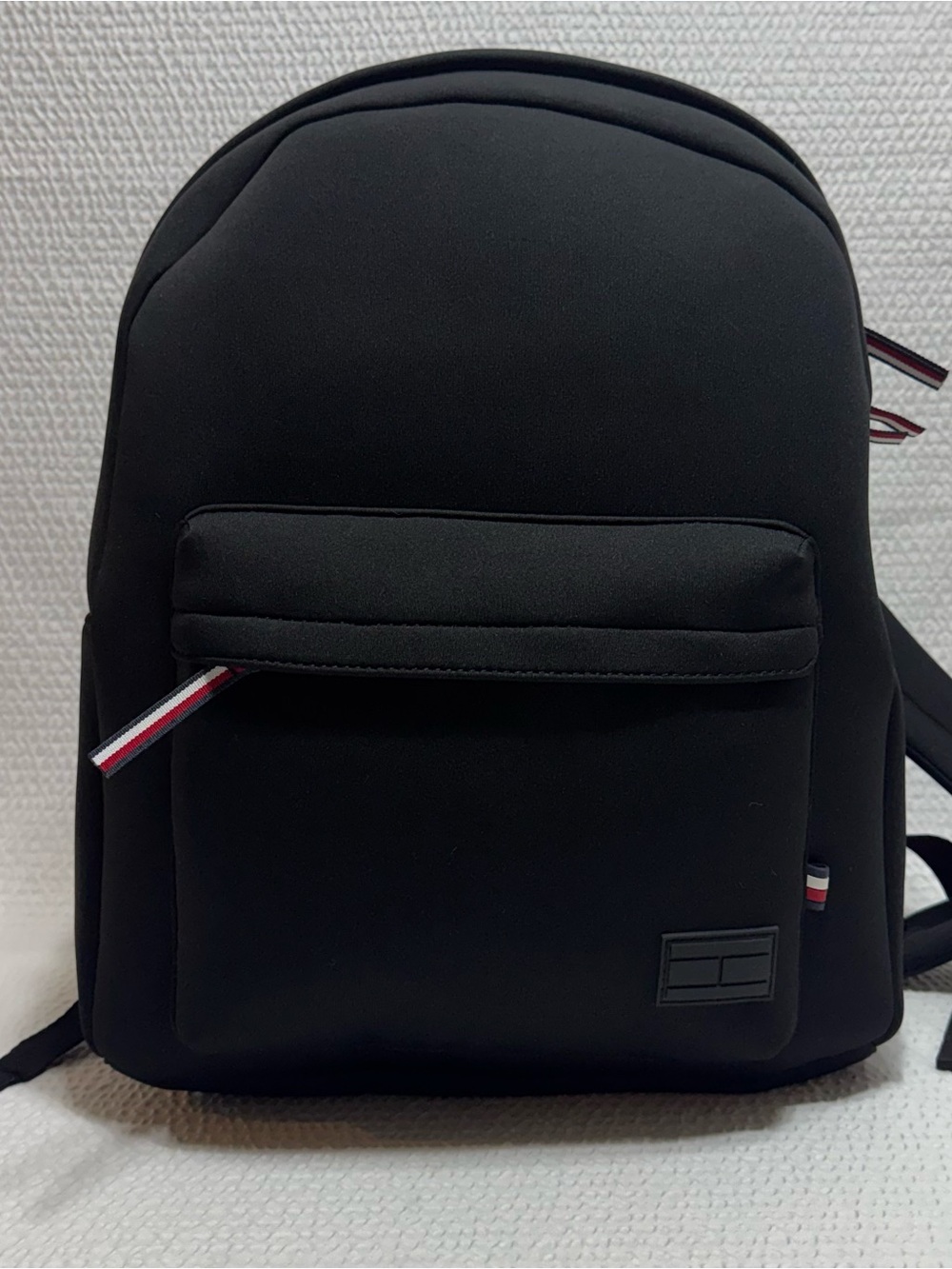 Tommy Hilfiger Black Men's Backpack with Tricolor Accent UNISEX
